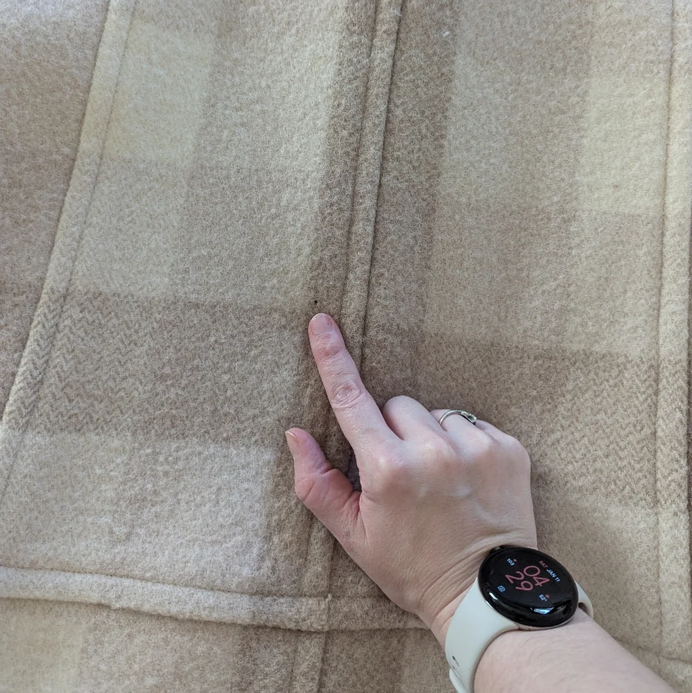 Club Monaco Shades of Beige Wool Checkered Long Coat Sz medium Neutral Pastels - Picture 9 of 16
